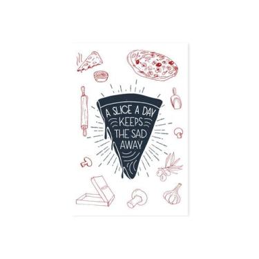 Imagem de Placa Decorativa MDF Pizza Frase Fatia Inglês 30x40cm - Quartinhos