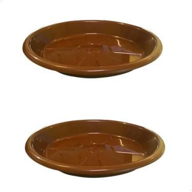 Imagem de Kit 2 Pratos para Vaso Redondo Suporte para Planta 40x4cm - Escritex, 