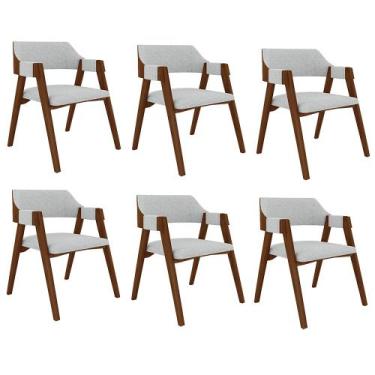 Imagem de Kit 6 Cadeiras Sala de Jantar e Jogos Carteados Madeira Maciça Poker L