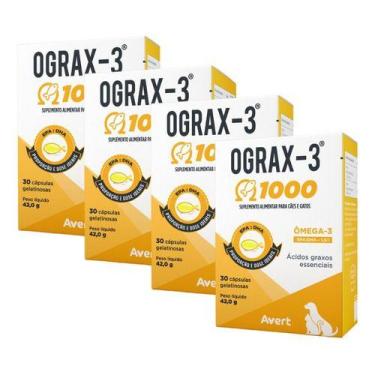 Imagem de Ograx 1000 Suplemento Alimentar Para Cão E Gatos Kit 4 Un