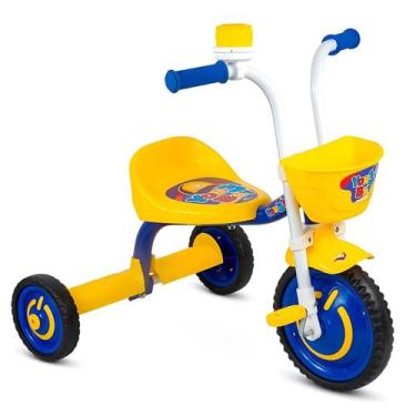 Imagem de Triciclo Infantil Nathor Motoca Menino Alumínio com Buzina, Amarelo