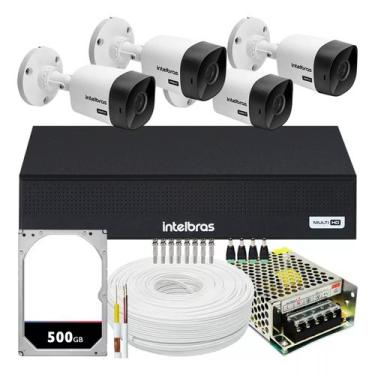 Imagem de Kit 4 Câmeras Intelbras 1120b Dvr 4 Canais Com Hd Completo
