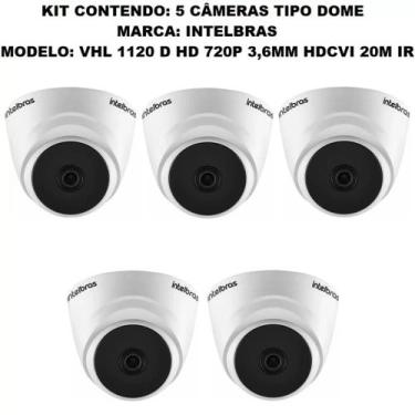 Imagem de Kit com 5 Unidades de Câmeras Dome  Intelbras Vhc 1120D Hd 720p