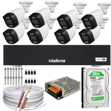 Imagem de Kit 8 Câmeras full Color Dvr 1008-C intelbras C/Hd 500gb