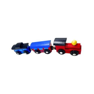 Imagem de Trem Trenzinho Madeira Vagões Colorido Montessori - Dony Toys, Mágico