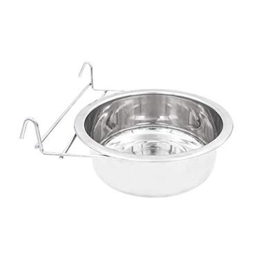 Imagem de Fuzzy Puppy Pet Products Tigela elevada para animais de estimação, ótima para cães, gatos e bichinhos de estimação, canis, golpes e gaiolas, aço inoxidável, prata, 1,8 kg (CCHH-64)