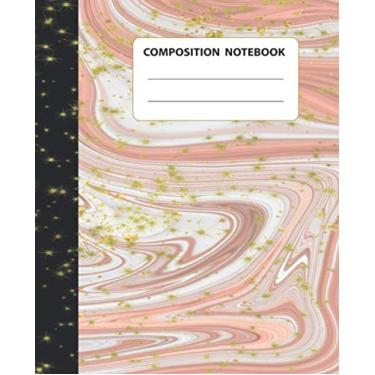 Imagem de Composition Notebook: Wide Ruled Lined Paper Notebook | Pink Gold Glitter Liquid Marble Painting notebook for Girls, Teens and Students | 110 Pages