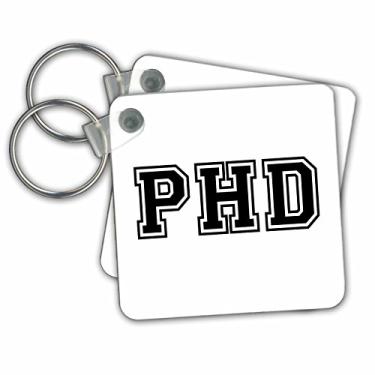 Imagem de 3dRose PhD, presente de graduação de faculdade ou universidade, preto, chaveiros de lembrança de graduação de médico, conjunto de 2 (kc_151237_1)