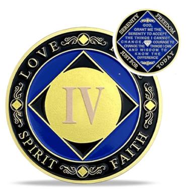 Imagem de Medalhões de 4 anos NA - fichas anônimas de recuperação de narcóticos - Moeda de sobriedade limpa de quatro anos - (anos 1-30) Journey Celebrate Recovery Addicts - Presentes de narcóticos anônimos