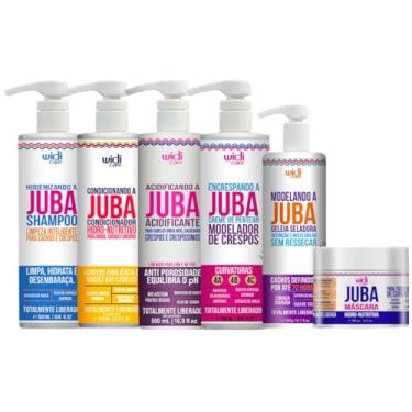 Imagem de Kit Juba Widi Care Shampoo + Condicionador + Mascara + Acidificante + Geleia + Creme Encrespando