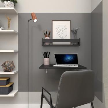 Imagem de Conjunto de Mesa Dobrável e Prateleira para Home Office ou Escritório