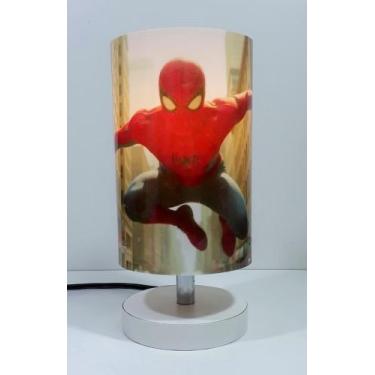 Imagem de Abajur Infantil Luminária De Mesa Homem Aranha - Gutten Decor, Branco