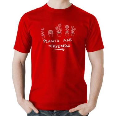 Imagem de Camiseta Algodão Plants are Friends - Foca na Moda, Vermelho, P