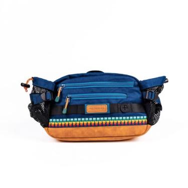 Imagem de Wilderdog Mega Hip Pack com capacidade de 3 litros, dois bolsos de malha para garrafa de água, alças internas para chaves, alças ajustáveis e dispensador de saco de cocô, Azul pacífico, Pochete de