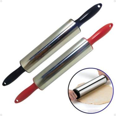 Imagem de Rolo De Massa Inox Pastel Pão Macarrão Pizza Amassador - SQ Comércio