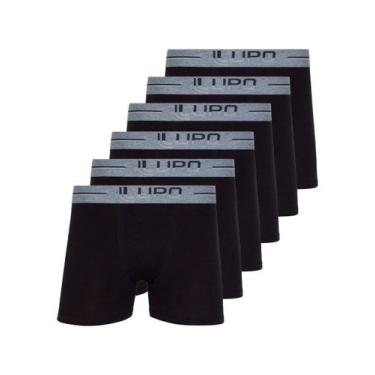 Imagem de Kit com 6 Cuecas Boxer Lupo 784-016, Preto, GG