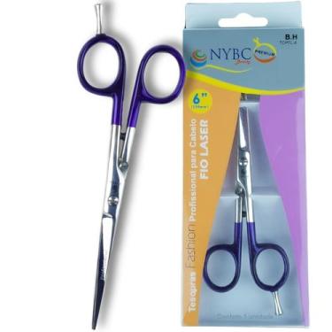 Imagem de Tesoura Cabelo Profissional Cabo Roxo Fio Laser 6" - NYBC Beauty - Cor