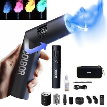 Imagem de COLBOR Máquina de neblina portátil CF5, máquina de fumaça portátil de 40 W com efeito de luzes RGB nebulizador de controle remoto para fotografia, eventos ao ar livre, efeitos de palco, Halloween