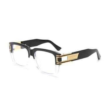 Imagem de HCPIHF óculos de bloqueio para homens retro lente transparente armação de óculos de metal masculino transparente, 1, tamanho único