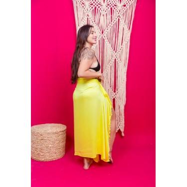 Imagem de Canga Saída de Praia amarelo Feminino Versátil e Elegante - SegueoSol