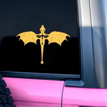 Imagem de Decalque de carro dragão quarta asa livro fantasia meme presentes hilariantes acessórios de espelho de carro afirmações engraçadas vinil impermeável 20 centímetros para-choque presentes para mãe, pai