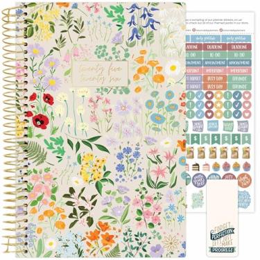 Imagem de bloom daily planners Agenda diária do ano acadêmico 2025-2026 (julho de 2025 a julho de 2026) - Calendário semanal e mensal A5, lindo livro organizador de agenda floral com adesivos - 14 cm x 21 cm -