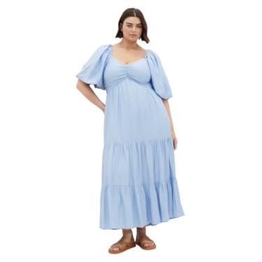 Imagem de City Chic Vestido longo feminino plus size - Mindy, Azul-celeste, 54