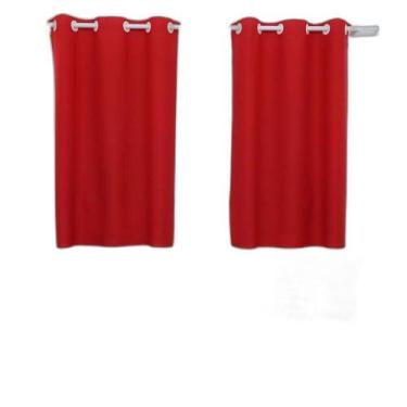 Imagem de Cortina Vermelha Para Janela Sala E Quarto 2,20 X 1,50 Varão - Fabrite