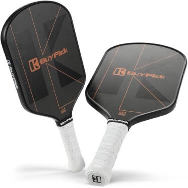 Imagem de Pickleball Paddle, Carbon Fiber Surface with Reinforced 16mm Polypropylene Honeycomb Core, Perforated Grip, USA Pickleball Approved,2 Paddles with 4 PE Balls& 1 Bag