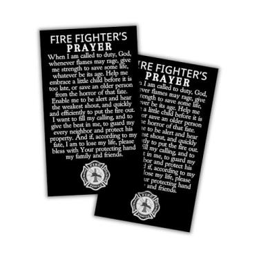 Imagem de Carteira de cartão de oração de bombeiro tamanho 30 unidades 5 x 9 cm versículo bíblico escritura para segurança presente graduação bolso de bênção para ele