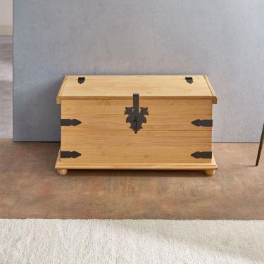 Imagem de Baú Madeira Organizador Grande Rústico Tequila Madeirado