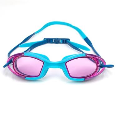 Imagem de Óculos de Natação Speedo Mariner Adulto Proteção UV Antiembaçante (Acqua blue/Rosa)