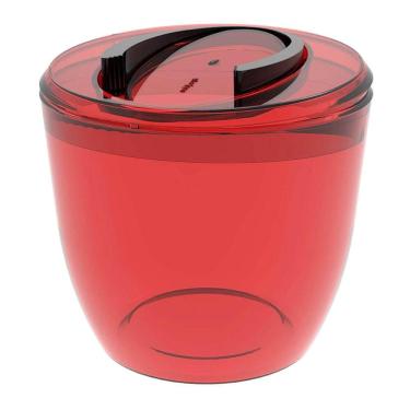 Imagem de Balde de Gelo com Tampa e Pegador 1,9L Crippa Plástico Champanheira Vermelho Transparente