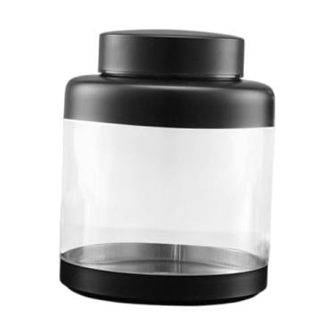 Imagem de WeiLaiKeQi Lata de chá de jarra de armazenamento hermético para um chá de solto selado, lata de armazenamento de alimentos para biscoito de café com açúcar grãos, Preto