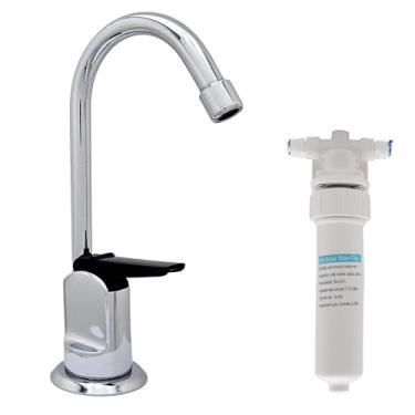 Imagem de Torneira dispensadora de água pura estilo Touch-Flo de 15 cm com unidade de filtro de água em linha sob a pia, A203F-26, cromo polido