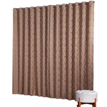 Imagem de Cortina Jacquard Tecido Grosso com Desenho 3,00M x 2,70M para Porta Sala ou Quarto Liso (AVELÃ)
