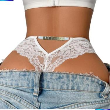 Imagem de Calcinha Sensual Renda escrita ME FODE - Bella Essencial, Branco, GG