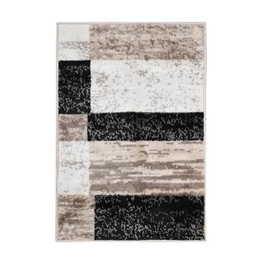 Imagem de Superior Tapete de corredor interno, com fundo de juta, decoração de piso de patchwork geométrico moderno para entrada, corredor, quarto, escritório, sala de estar, pisos de madeira, coleção Rockwood