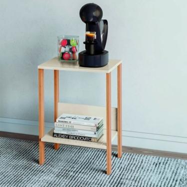 Imagem de Mesa Auxiliar Em Mdf 40x44x60 Cm Branco Freijó Dalla Costa F14
