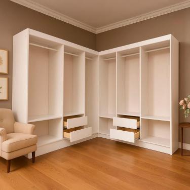 Imagem de Closet Casal Duplo Evidencia Moveis - Branco