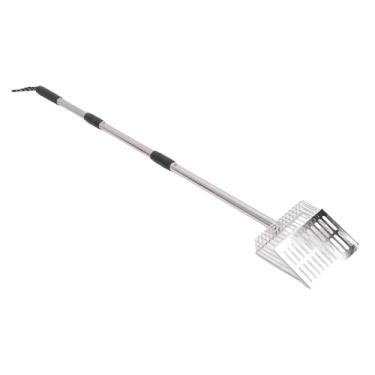 Imagem de Metal Cat Litter Scoop,Telescopic Handle Aço Inoxidável 3 Seção Removível Cat Litter Pá Chicken Poop Scooper Kitten Pooper Lifter Chicken Coop Varrendo Rake para Pet Chicken Coop