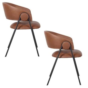 Imagem de Cadeiras Jantar Estofadas c/ Braço material sintético ou Tecido 2 UN -