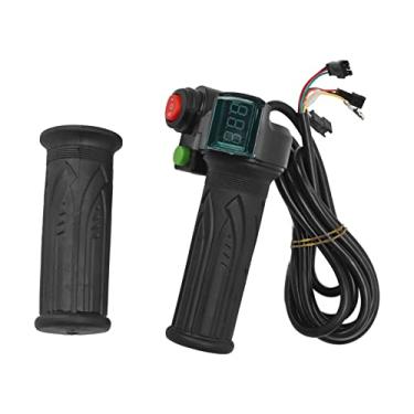 Imagem de Acelerador Torção Acelerador Guiador com Exibição em Tempo Real Tensão Universal 12V a 99V para Bicicleta Elétrica Acessórios ABS Material Vermelho Fonte Exibir 2 peças