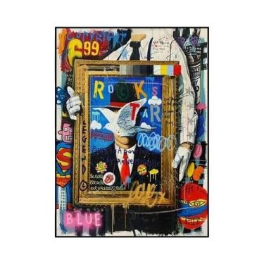 Imagem de Nordic Banksy Graffiti Estilo Pintura Em Tela Arte De Parede Poster Mo