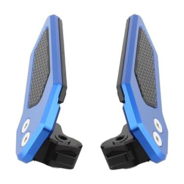 Imagem de Vaveren Apoios para os pés de motocicleta, suportes para pedais, suportes dobráveis, apoios para os pés do passageiro traseiro, apoio para para motocicleta, Azul
