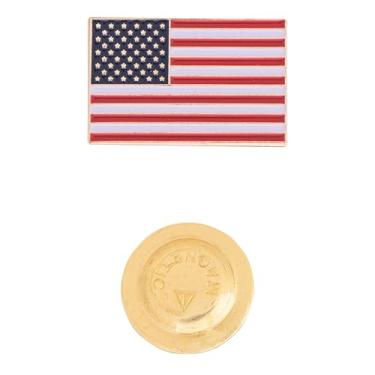 Imagem de Desert Cactus Broche de lapela da bandeira dos Estados Unidos da América Esmalte Feito de Metal Chapéu de Lembrança Masculino Feminino Patriótico Americano (Fecho Magnético - Dourado)