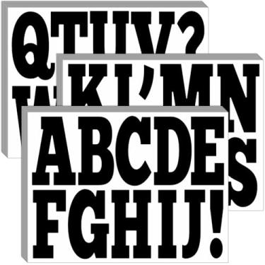 Imagem de Bemeol 340 peças adesivos de letras 4 Inc quadro de avisos letras alfabeto cartaz quadro letras recortadas para quadro de avisos exibição sala de aula escola decoração de casa (preto)