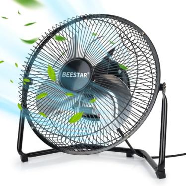 Imagem de BEESTAR Ventilador de chão, ventilador de metal portátil de 3 velocidades, ventilador silencioso para casa, ventilador de chão com inclinação ajustável para quarto de escritório em casa, preto (22 cm)