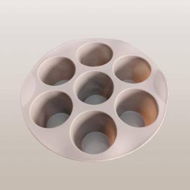 Imagem de Forma de silicone para air fryer 7 cavidades - bazar do saara, CINZA