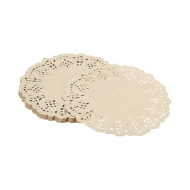 Imagem de YELARXI Doilies de papel, toalhas de renda de papel, descartáveis, redondos, modernos, decorativos, volumosos, 8,5 cm, adequado para bolos, sobremesas, artesanato, grelhados, fritos, utensílios de
